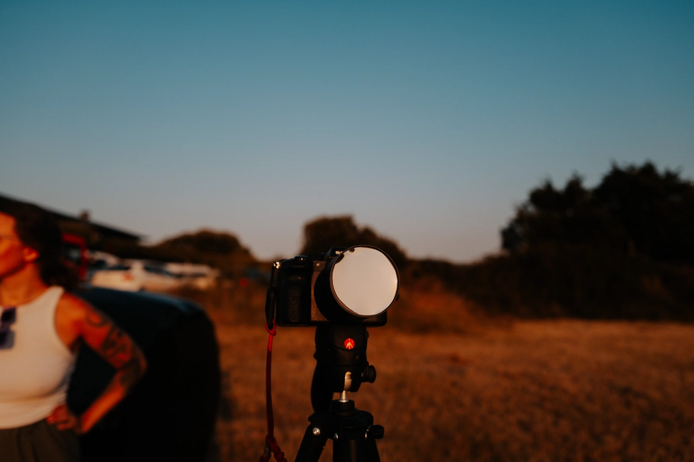 Le matériel photo préparé pour observer l’éclipse