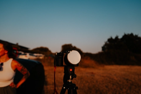 Le matériel photo préparé pour observer l’éclipse