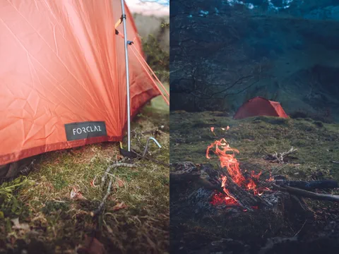 Campement bivouac avec tente Forclaz MT100
