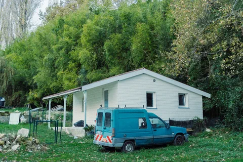House photographed with Portra 800