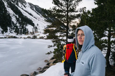 Vue hivernale sur le sentier du retour