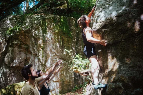 Nettoyage de blocs et grimpe outdoor