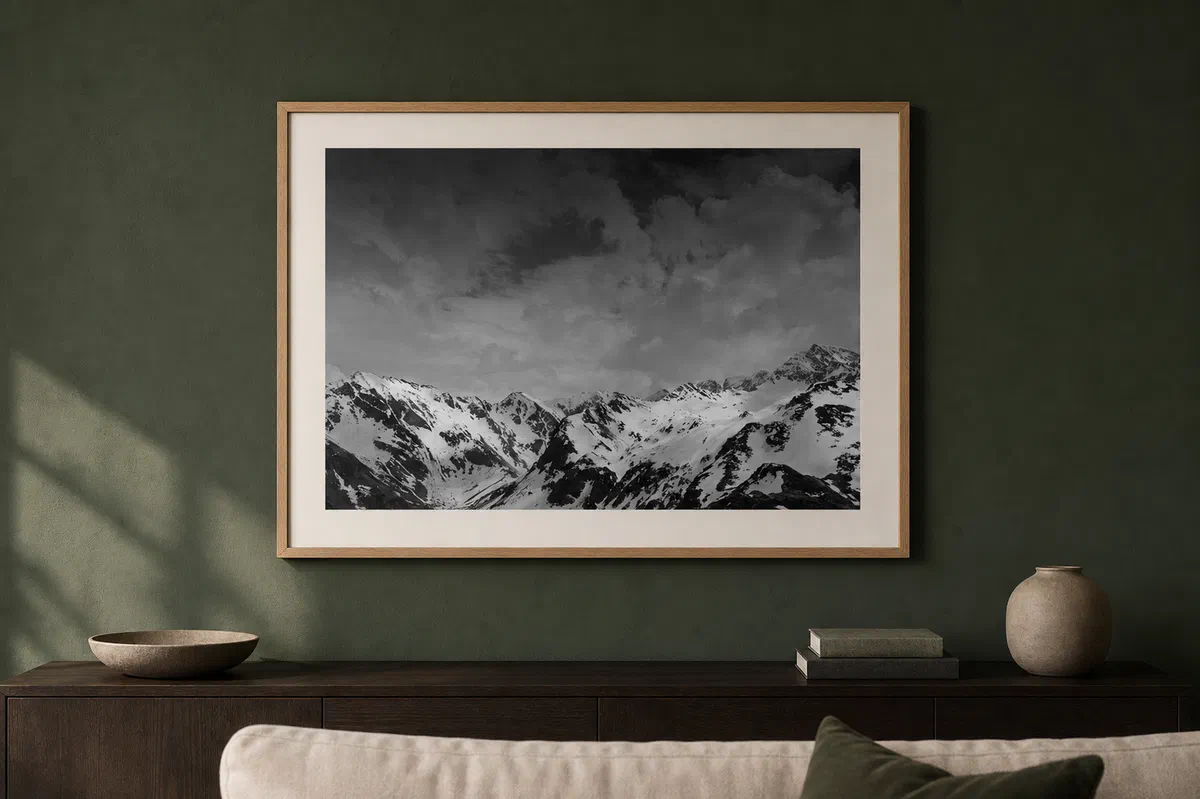 Hiver dramatique en noir et blanc